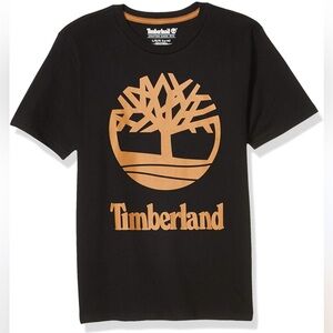 Timberland Boys Tee in Black and Orange